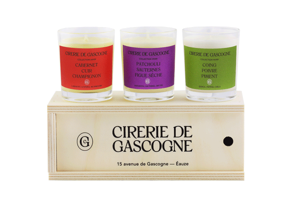 Coffret Bois 3 bougies parfumées 80 grammes collection Hiver