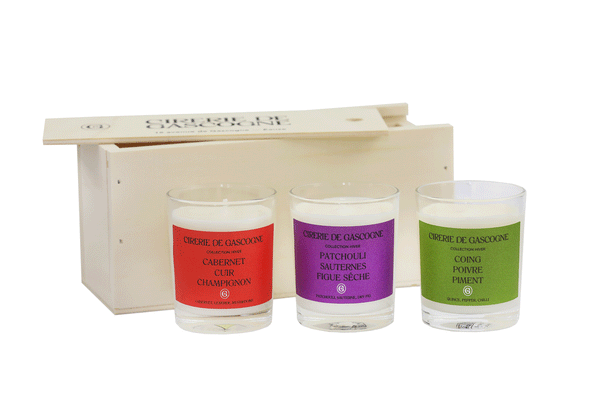 Coffret Bois 3 bougies parfumées 80 grammes collection Hiver