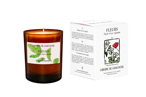 Bougie Fleurs -Pavot -Lys -Jasmin