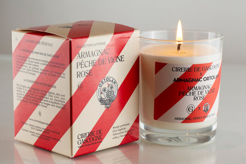 Bougie parfumée "Ortolan" Armagnac-Pêche de vigne- Rose