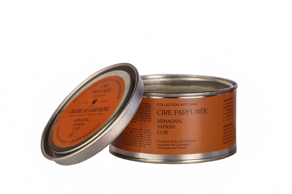 Cire parfumée Armagnac safran cuir pour meubles en bois