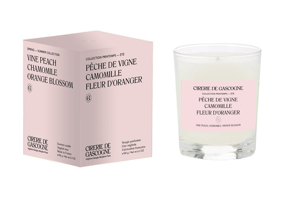 Pêche de vigne - Camomille - Fleur d'oranger - Bougie 180 gr