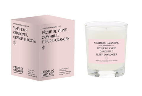 Pêche de vigne - Camomille - Fleur d'oranger - Bougie 180 gr